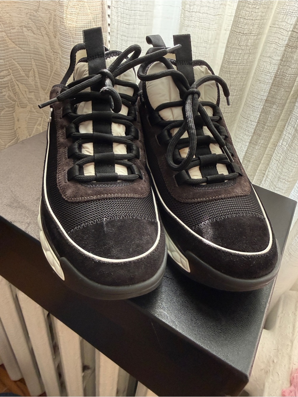 CHANEL Black and White Chunky Lace-Up Sneaker - Picture 3 of 6